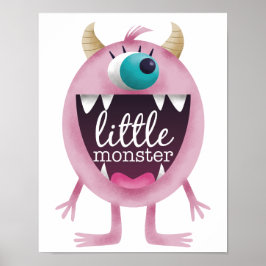Poster Quarto de Meninas Rosa Pequeno Monstro