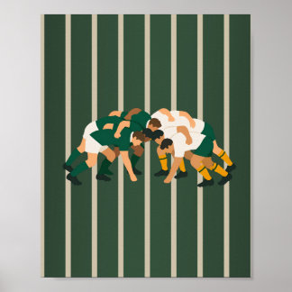 Poster Quarto de menino com pôster de rugby em casa