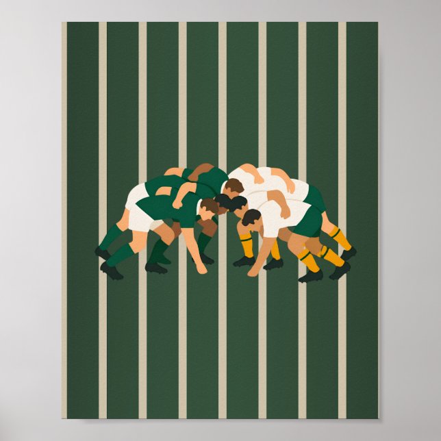 Poster Quarto de menino com pôster de rugby em casa (Frente)