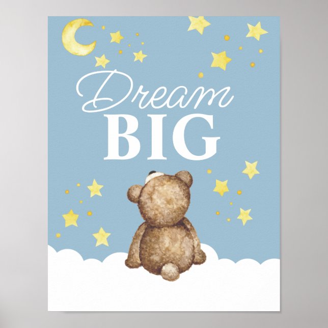 Poster Quarto de Urso de Pelúcia Sonho Grande Lua e Estre (Frente)