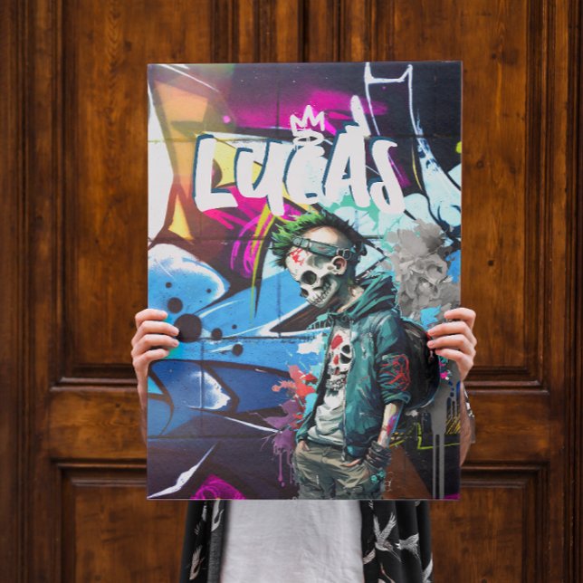 Póster Quarto Decoração de Grafite de Zumbi Monograma Por (Criador carregado)