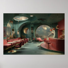 Poster Quarto Decorado com Feliz Natal em Forma de Lua | 