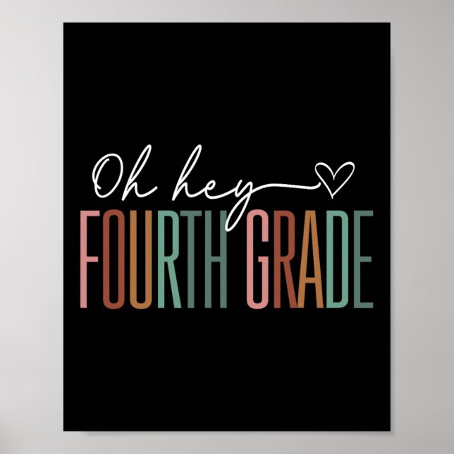 Poster Quarto Grau Oh Ei Retro De Volta À Escola 4º Grau (Frente)