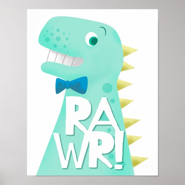 Poster Quarto Infantil Dinossauro RAWR (Frente)