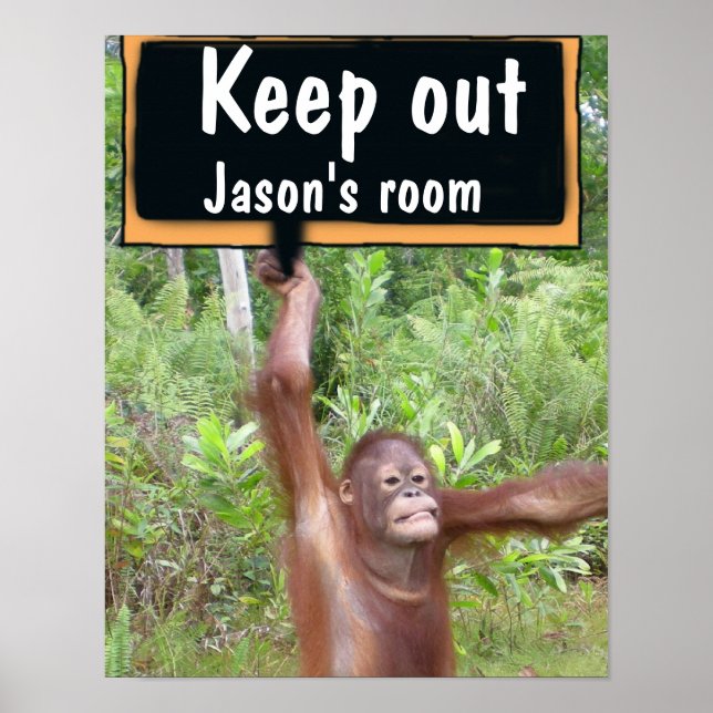 Póster Quarto infantil Mantenha a privacidade (Frente)