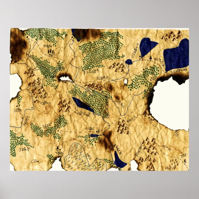 Póster Quarto Mapa do Reino Esquecido (Frente)