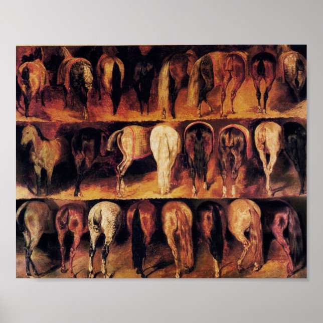 Poster Quartos traseiros dos cavalos,castanho (Frente)