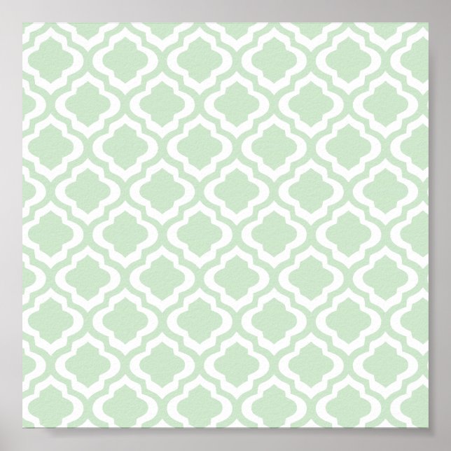 Póster Quatrefoil Clover do Mint Green (Frente)