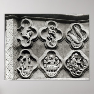 Poster Quatrefoils with the Signs of the Zodiac