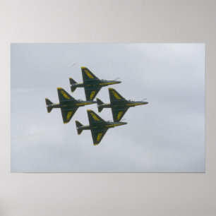 Póster Quatro anjo azul A-4s no diamante