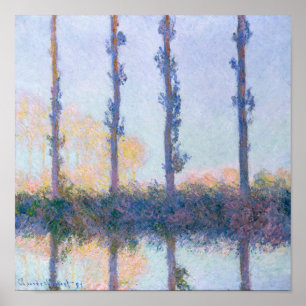 Poster Quatro Árvores Claude Monet 1891 Impressionista