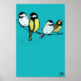 Poster quatro aves