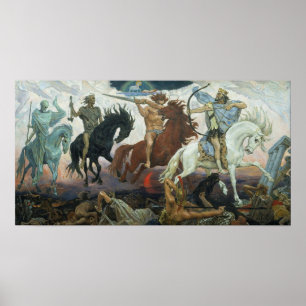 Poster Quatro Cavalos da Pintura do Apocalipse 1887 por