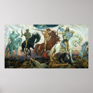 Poster Quatro Cavalos de Apocalipse por Vasnetsov (1887)