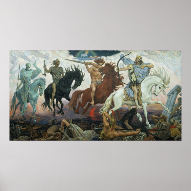 Poster Quatro Cavalos de Apocalipse por Viktor Vasnetsov (Frente)