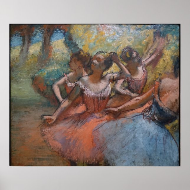 Poster Quatro Dançarinos Balés em Palco em Degas (Frente)