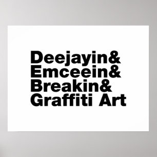 Póster Quatro Elementos de Hip Hop