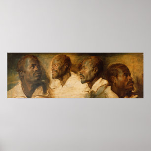 Poster Quatro estudos de uma cabeça masculina, Ruebens