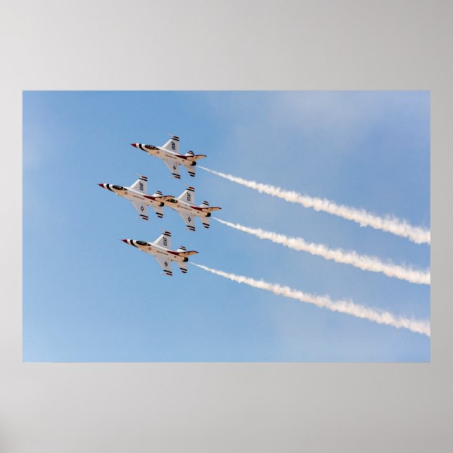 Póster Quatro F-16 Thunderbirds voam em formação cerrada (Frente)