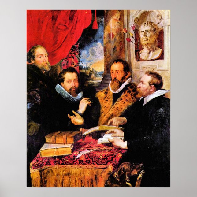 Póster Quatro filósofos de Paul Rubens (Frente)