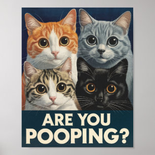 Poster Quatro Gatos & uma Pergunta: Você Está Defecando?
