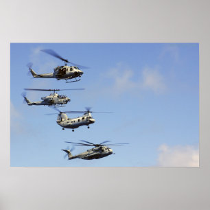 Póster Quatro helicópteros