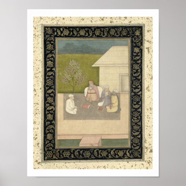 Poster Quatro homens sagrados muçulmanos sentados fora da (Frente)