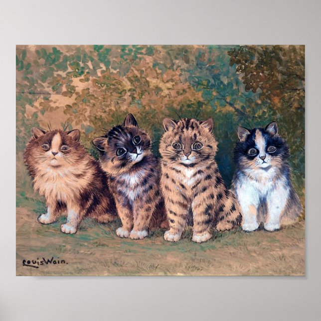 Poster Quatro Kittens, Louis Wain (Frente)