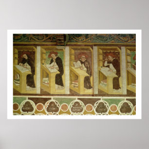 Poster Quatro monges dominiquenses em suas mesas, do cycl