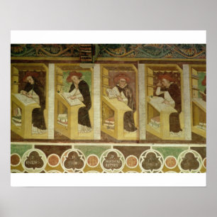 Poster Quatro monges dominiquenses em suas mesas, do cycl
