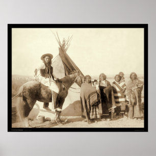 Poster Quatro mulheres indianas de Lakota na frente do