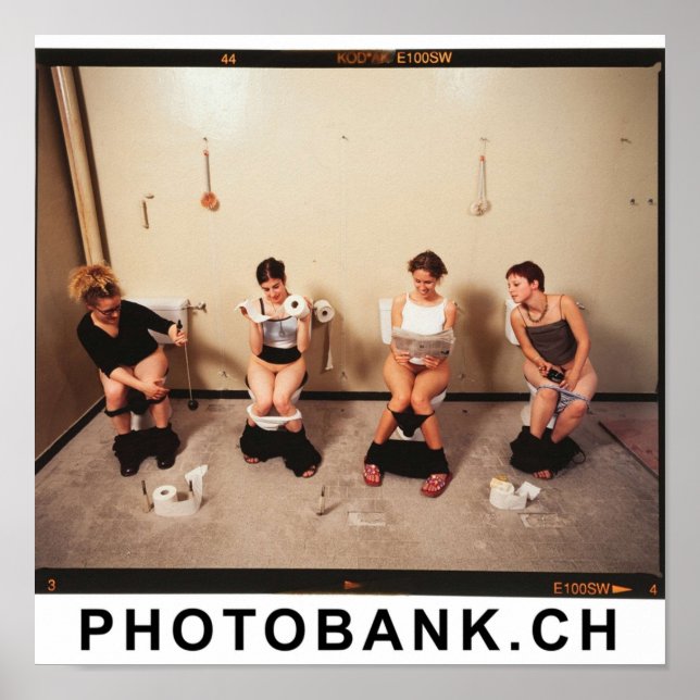 Poster Quatro mulheres sentadas na privada (Frente)