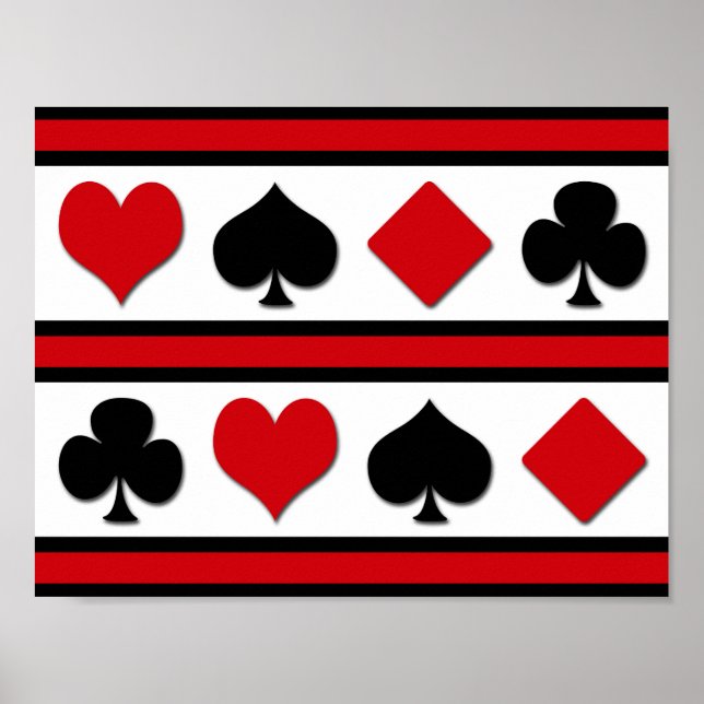 Póster Quatro naipes de cartão (Frente)