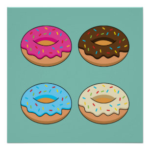Póster Quatro padrões Rosquinha associados