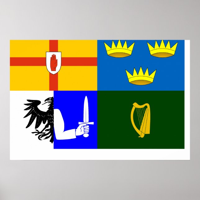 Póster Quatro províncias, bandeira da Irlanda (Frente)
