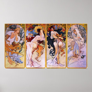 Póster Quatro Sasons Alfons Mucha