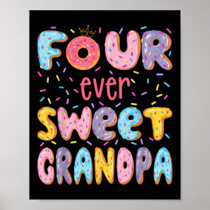 Poster Quatro Vovô Doce 4º Aniversário Rosquinha Lo