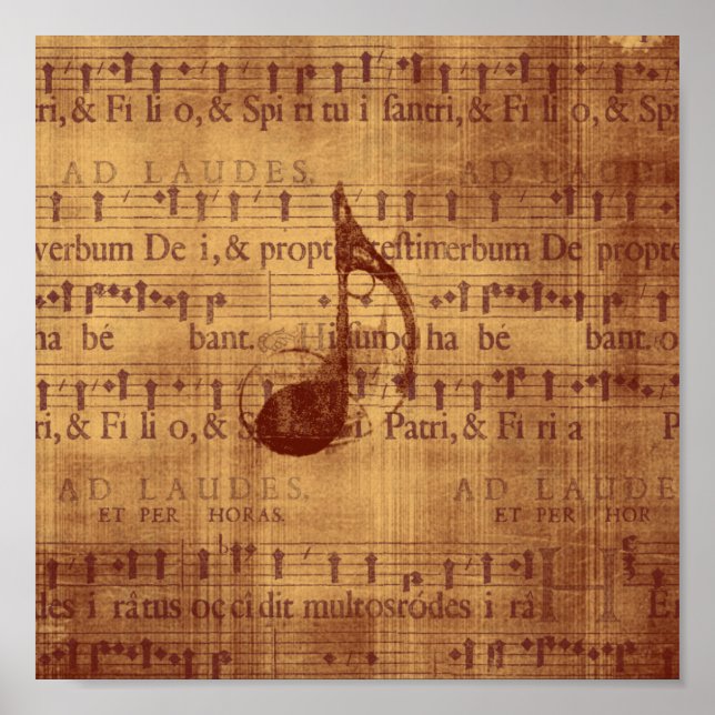 Póster Quaver/Nota Musical (Frente)