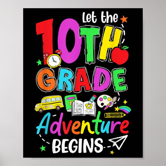 Poster Que A Aventura Comece No 10º Ano De Volta À Escola (Frente)