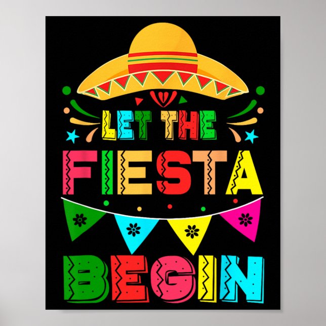 Poster Que A Fiesta Comece Engraçada Cinco De Mayo Mexica (Frente)
