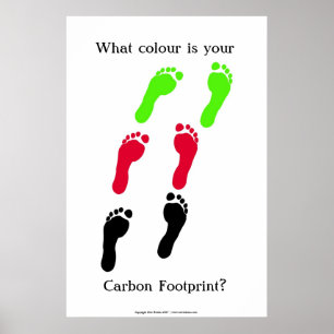 Póster Que cor é sua pegada do carbono?