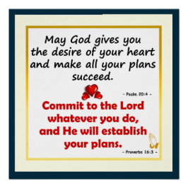 Póster Que Deus lhe dê o desejo de sua Poster do coração