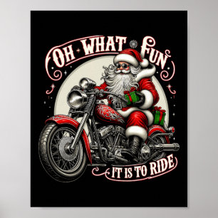 Poster Que Diversão É Andar de Moto Biker Papai Noel X