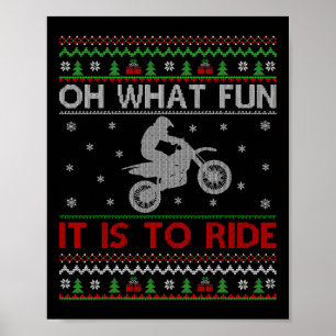 Poster Que Diversão É Andar de Motocross Natal Feio de Na