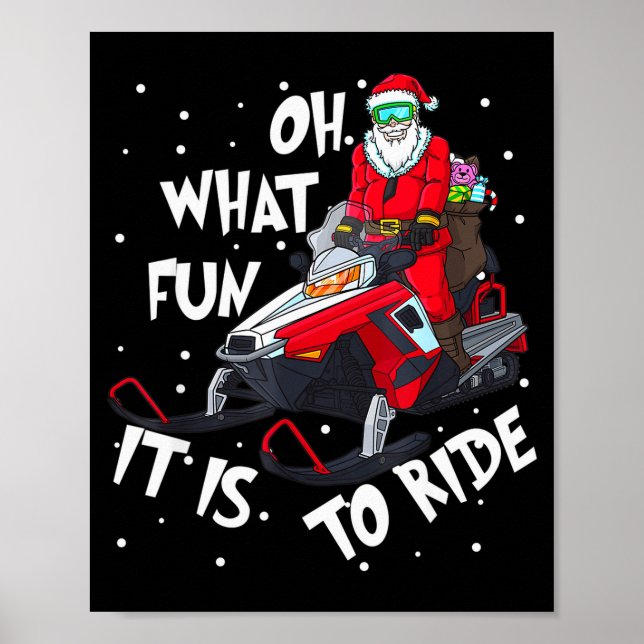 Poster Que Diversão É Andar De Trenó Do Papai Noel No Nat (Frente)