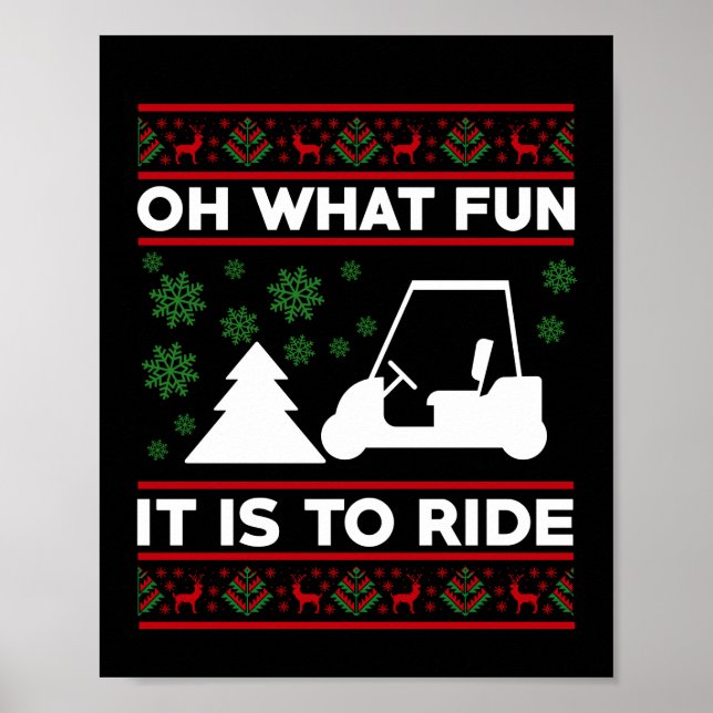 Poster Que Divertido É Andar De Natal No Carrinho De Golf (Frente)