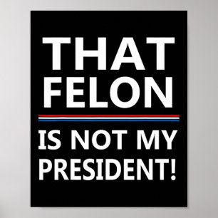 Poster Que Felon Não É Meu Presidente Anti-Trump