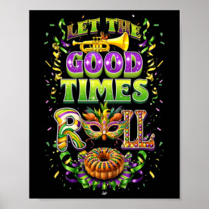 Poster Que O Bom Tempo Faça Mardi Gras Miçangas Louisiana