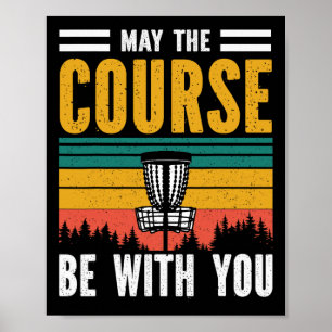 Poster Que o Campo Esteja Com Você Disc Golf Retro Vintag