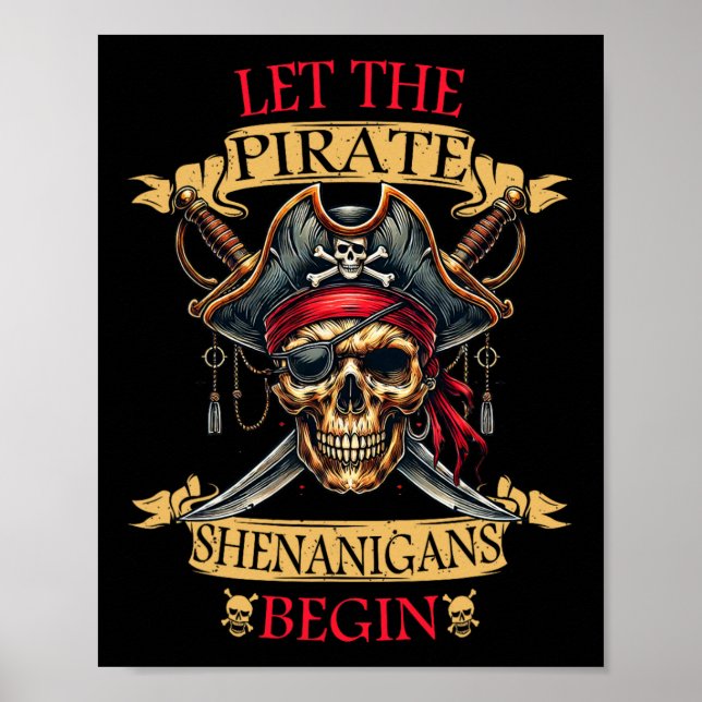Poster Que Os Piratas Shenanigans Comecem O Crânio De Hal (Frente)